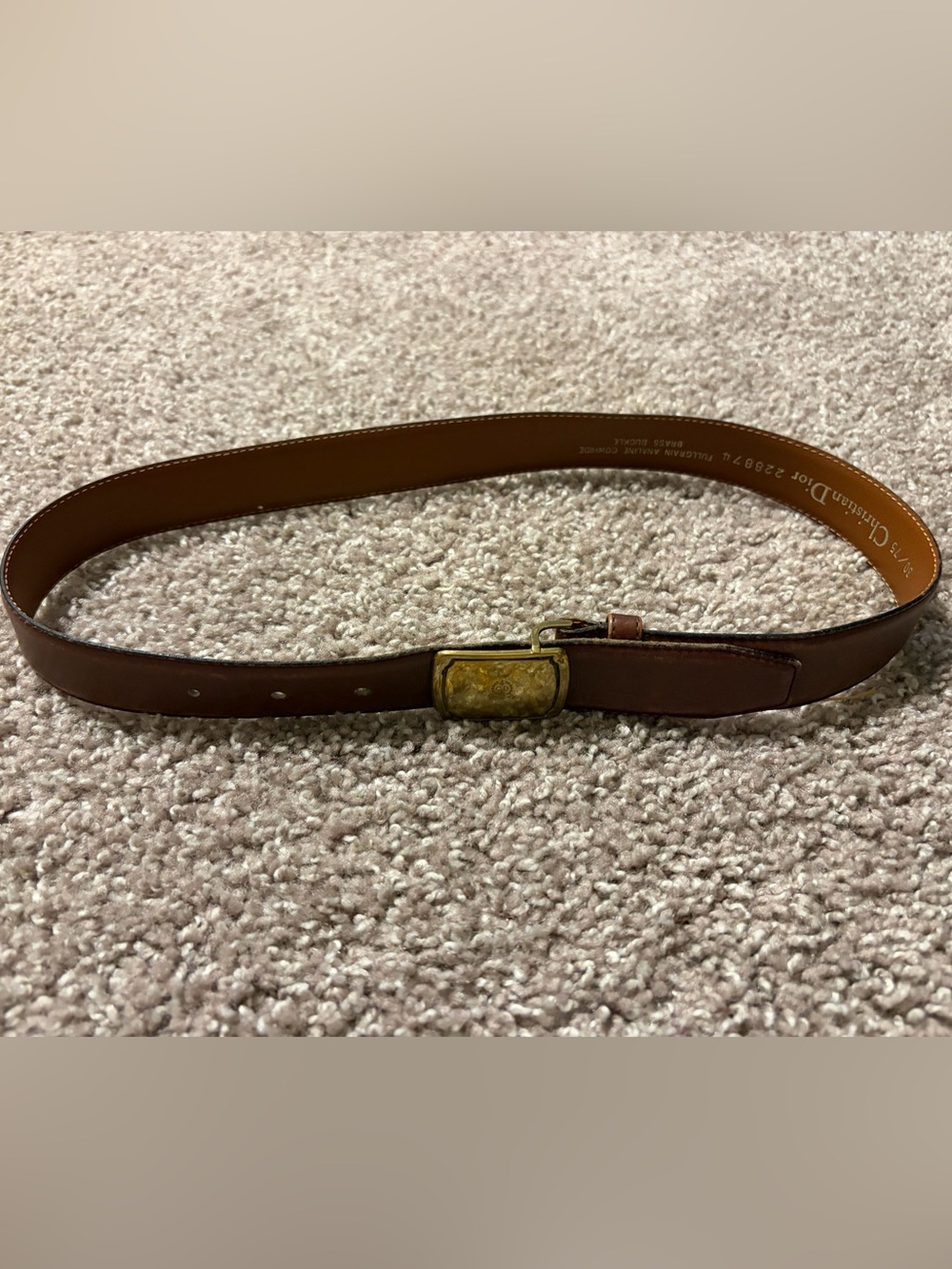 Christian Dior Vintage Fullgrain Analine Cowhide With Brass Buckle Size 30/75